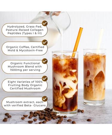 PowderVitamin Mushroom Coffee Duo 8 Fruiting Body Mushrooms & Certified Mold & Mycotoxin Free Focus Energy & Immunity Support Joint Skin and Digestive Health (15+30 Servings Bundle) - Buy Online on GoSupps.com