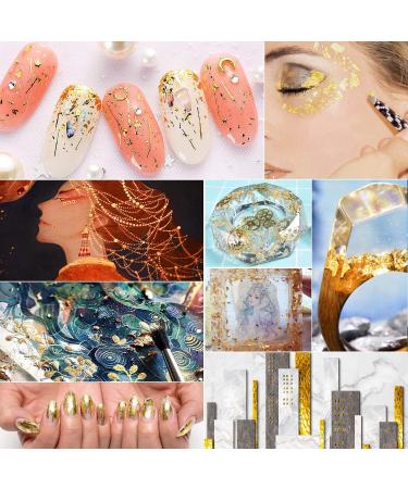 YULIKTOR Gold Foil Flakes for Resin - 15g Metallic Leaf for Nails, Painting, Crafts, Slime & Jewelry Making - 3 Bottles Imitation Gold/Silver/Copper Colors - Buy Online on GoSupps.com