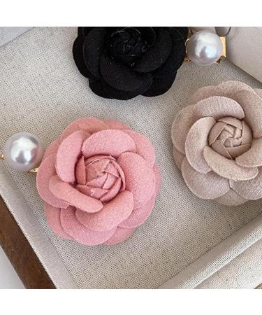 amangul Harajuku Pearl Camellia Flower Hair Clip Woman Makeup Bangs Hairpin for Girls Shopping Camping Taking Photo Anti Slip(Beige) - Buy Online on GoSupps.com