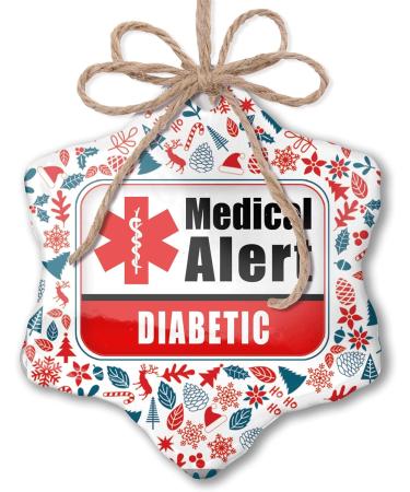 NEONBLOND Christmas Ornament - Red Diabetic Medical Alert - Patriotic Xmas Decoration - Buy Online on GoSupps.com