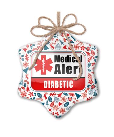 NEONBLOND Christmas Ornament Medical Alert Red Diabetic Red White Blue Xmas