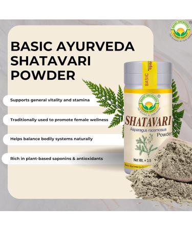 BASIC AYURVEDA Shatavari Powder 3.5 Oz (100g) | 100% Natural Plant-Based Root Powder | Traditionally Used in Ayurveda for Women s Wellness, Vitality & Strength | No Additives | Vegan & Gluten-Free - Buy Online on GoSupps.com