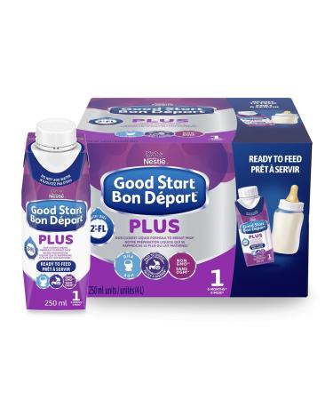 GOOD START PLUS 1 Ready-to-Feed Stage 1 Baby Formula No Mixing Easy to Digest Non-GMO With DHA For Brain & Eye Development With 2'-FL 250 ml (Pack of 16) 16x250ml (Pack of 1)