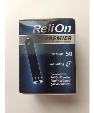 ReliOn Premier Blood Glucose Test Strips, 50 Ct