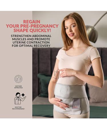 SaraAsyl Bamboo Postpartum Belly Band - Stomach and Back Support for Postpartum Recovery, C-Section Healing, and Abdominal Binder - Postnatal Care Essential - Buy Online on GoSupps.com