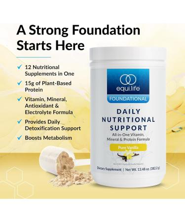 Equilife Daily Nutritional Support All-in-One Multivitamin Meal Replacement Pure Vanilla Flavor 15G Plant Protein Supports Overall Wellness Including Energy Digestion & Skin 14 Servings Tub Pure Vanilla - Bottle 13.4  - Buy Online on GoSupps.com