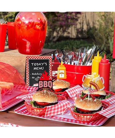 36Pcs BBQ Theme Cupcake Toppers Barbecue Theme Cake Cupcake Decor for Summer Barbeque Theme Birthday Party Baby Q Baby Shower Summer Picnic Party Supplies - Buy Online on GoSupps.com