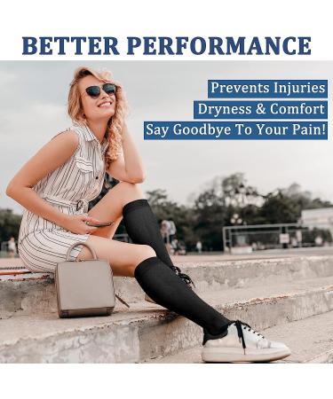 Copper Compression Socks (3 Pairs) 15-20 mmHg - Best for Athletic & Daily Use Men & Women, Running, Climbing Large-X-Large, Black - Buy Online on GoSupps.com