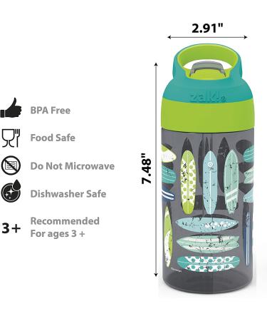Zak Designs 16oz Kids Water Bottle with Straw and Carry Loop, Leak-Proof, Durable Plastic, 2 Pack, Multicolor - Buy Online on GoSupps.com