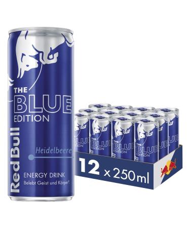 Red Bull Energy Drink Blue Edition with blueberry flavour, 12, disposable (12 x 250 ml)