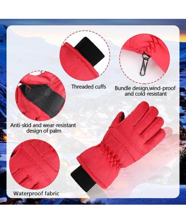 Kids Winter Ski Gloves - 4 Pairs Waterproof Mittens for Toddlers, Full Finger Snow Gloves in Purple, Black, Red, Navy Blue - Ages 1-3 - Buy Online on GoSupps.com
