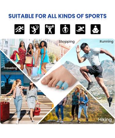 Toe Sleeves (20pcs Blue) - Gel Toe Protectors with Aloe Vera for Corns Blisters Hammer Toes & Toenail Loss - Buy Online on GoSupps.com