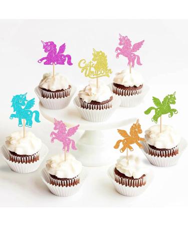 Ercadio 24 Pack Cute Unicorn Cupcake Toppers Fantasy Unicorn Cupcake Picks Unicorn Horse Decor for Unicorn Theme Baby Shower Birthday Party Supplies Unicorn Cute Cute Orange - Buy Online on GoSupps.com