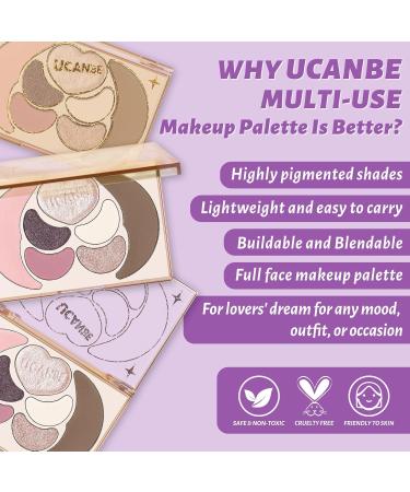 UCANBE All in One Makeup Kit - Dreamy Palette with 4 Shimmer Matte Eyeshadows Blush Bronzer and Highlighter - Perfect Gift for Women Girls and Teens - Buy Online on GoSupps.com
