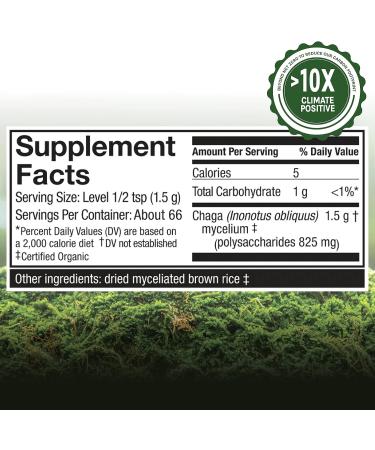Host Defense Chaga Powder 3.5 oz - Antioxidant Support Mushroom Supplement - Buy Online on GoSupps.com