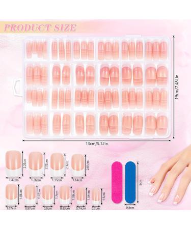 JSRQT 360 Pieces Nude French Tip False Nails Fingernails Full Cover Glue on Nails French Tip Natural Stick on French Manicure Nails for Women Girls Fake Nails French False Nails Nail Art DIY - Buy Online on GoSupps.com