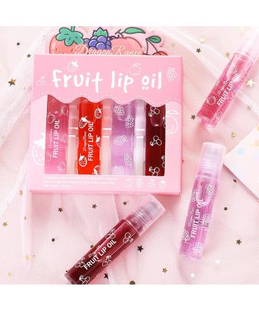 Teenage Girls Lip Oil Set - Moisturizing Fruit Lip Gloss Gift for Dry Lips - Long Lasting Lip Care Kit with 4pcs - Buy Online on GoSupps.com