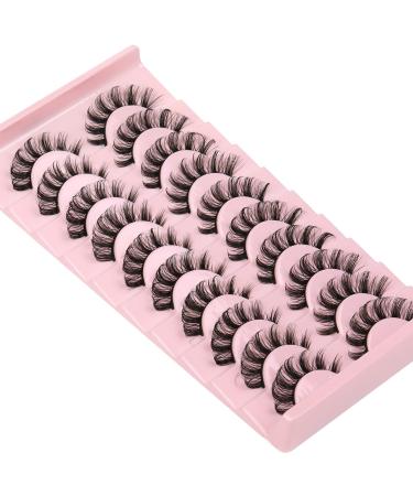 ALICE A-RUSSIAN 10 Pairs D Curl Wispy Short 12MM Eyelashes Strip Lashes for Natural Look - False Lashes Pack - Buy Online on GoSupps.com