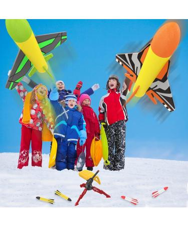 6x Rocket Outdoor Toy Set for Girls Age 3-7 | Compressed Air Missile & Foam Garden Games | Perfect Gift with 10 Space Stickers - Buy Online on GoSupps.com