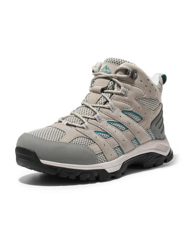 NORTIV8 women's hiking shoes trekking shoes breathable shoes outdoor shoes non-slip hiking boots hiking boots 43 EU light grey