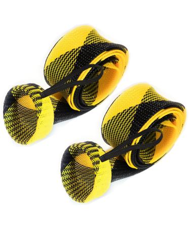 Reaction Tackle Fishing Rod Cover/Rod Sleeve/Rod Sock (2-Pack)/Flat or Pointed End/Spinning or Casting Rods Spinning / Point End / 2" x 67" Yellow/Black