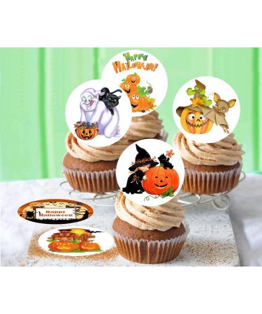 24 x Pre-Cut Halloween Mix 10 Edible Stand up Wafer/Rice Paper Cupcake Toppers Birthday Party Cute Kids Children Cake Decorations - Buy Online on GoSupps.com