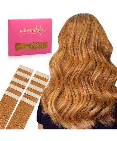 If -of -hearted tape extensions real hair auburn ginger 10pcs tape in extensions real hair 20g 30cm invisible hair extension real hair invisible smooth real hair extensions tape refill pack for girls 30cm 20g 10pcs #30 auburn ginger