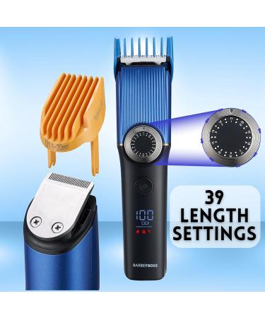 BarberBoss Beard Trimmer Men Hair Clippers - Nose Ear & Beard Grooming Set Ceramic Blade Waterproof LED Display Precision Dial 39 Cutting Lengths Rechargeable - Buy Online on GoSupps.com