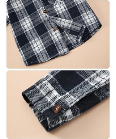 Naiyafly Toddler Boys Plaid Hoodie Sweatshirt and Pants Set | Kids School Outfit 3-4 Years Dark Blue - Buy Online on GoSupps.com