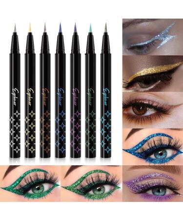  Acunny 7 Pcs Glitter Eyeliner Pencils Eyeshadow Pencil Pearlescent Eyeshadow Pencil Eyebrow Pencil High Pigment Colorful Eyeliner Long Lasting - Buy Online on GoSupps.com