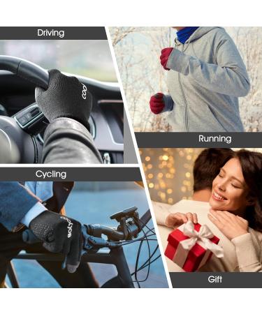 Buy Cool Winter Knitting Gloves for Men & Women | Touchscreen Anti-Slip Silicone Ideal for Running Driving Cycling & Hiking (L-XL Black) - Buy Online on GoSupps.com