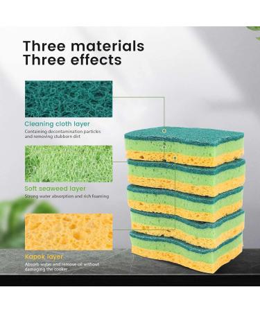 qazaa Non-Scratch Cellulose Household Kitchen Sponges Dishes Sponge 5 Packages Multi-Use Dish Scrubber Sponge for Household - Buy Online on GoSupps.com