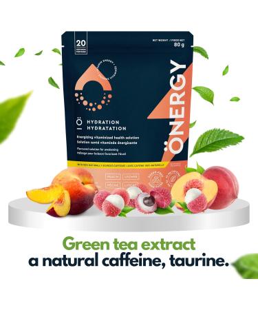  Hydration Energy & Focus | Energy Drink Mix with Natural Caffeine - Peach & Lychee - 20 Servings Sugar-Free Vitamin-Packed Blend B6 B12 C E - Buy Online on GoSupps.com