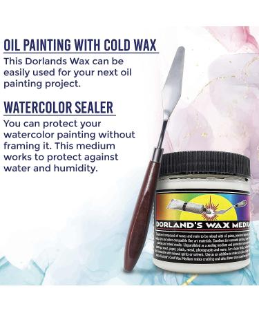 Dorlands Wax 4fl oz - Cold Wax Medium for Oil Painting & Watercolor Sealer - Made in USA - Includes Moshify Palette Knife - Buy Online on GoSupps.com