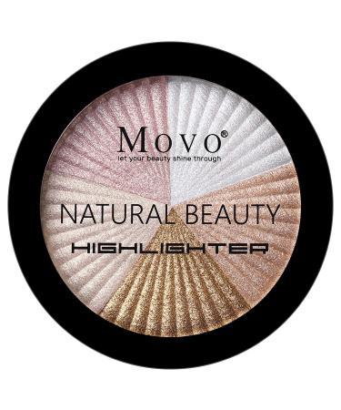 Move Highlighter Powder Makeup Palette 5 Colors Shimmer Glitter Highlighter Palette High Pigment Face Illuminator Makeup Set(Light)