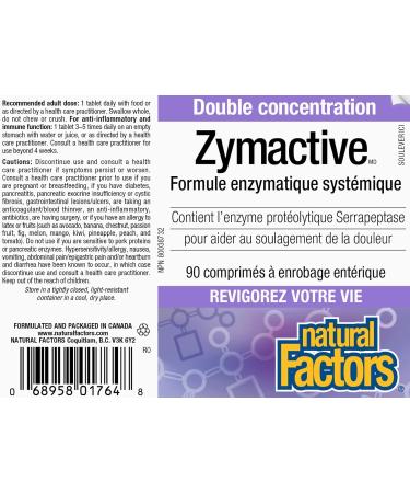 Natural Factors - Zymactive Double Strength 90 Enteric Coated Tablets - Buy Online on GoSupps.com