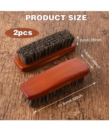 Amabro 2PCS Horsehair Shoe Shine Brushes - Leather & Suede Polish | Wood Handle for Boots, Shoes, Car Seats & More - Buy Online on GoSupps.com