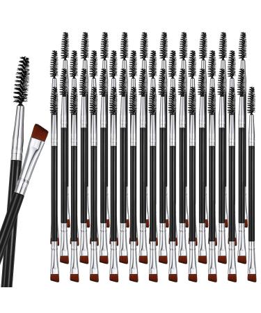 50 Pieces Eyebrow Brush for Makeup Brow Brush Flat Double Angled Eyelash Brush Spoolie Brush for Thin Precision Application Blending of Eye Brow Powders