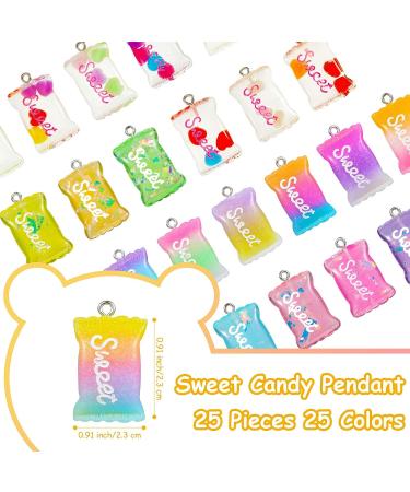 Hicarer 70 Pieces Colorful Candy Pendant Charms for DIY Jewelry Making - Gummy Bears, Lollipops, Polymer Clay and Resin Charms for Keychains, Necklaces, Bracelets, Earrings - Buy Online on GoSupps.com