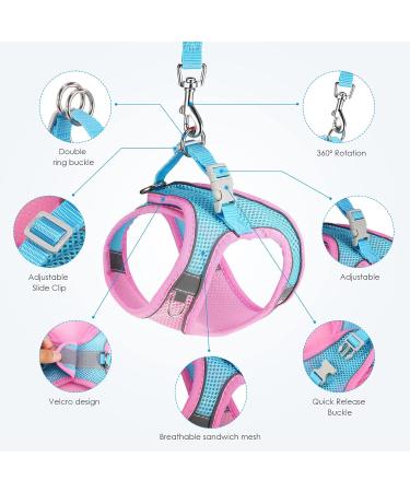 Adjustable Reflective Cat Harness and Leash Set - Escape Proof and Stylish Design for Small Pets - Pink XS (59 inch) - Buy Online on GoSupps.com