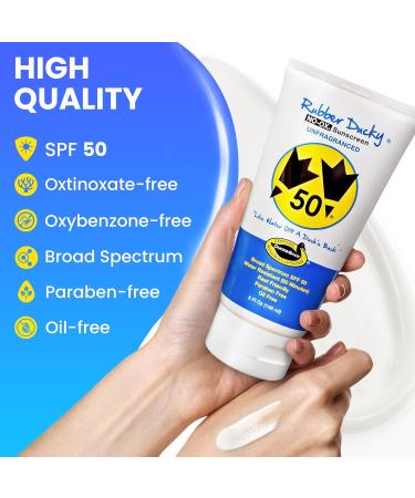 Rubber Ducky Vitamin E Sunscreen SPF 50 | Water-Resistant Broad Spectrum Lotion for Face & Body | Oil-Free Moisturizing Sunblock (5oz - Buy Online on GoSupps.com