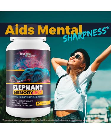 Elephant Memory Hack - Our Best Brain Supplement for Mental Alertness Memory Focus & Concentration - Daily Brain Booster Supplement - Focus Iq Memo Boost Mental Clarity and Focus Supplements - Buy Online on GoSupps.com