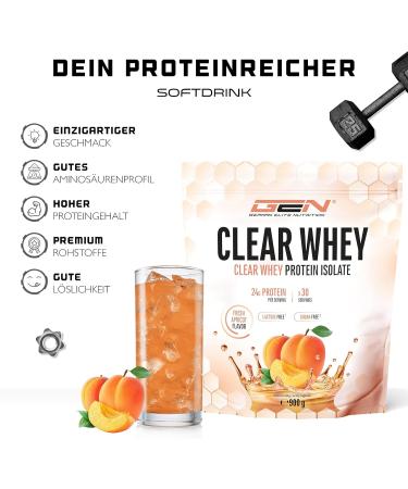 Buy Clear Whey Isolate Protein Shake - Fruity & Refreshing Apricot Flavor | High-Quality 900g Protein - Buy Online on GoSupps.com