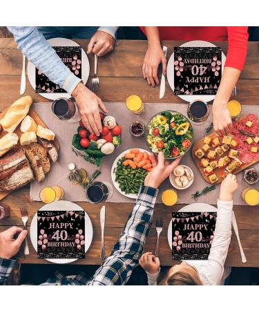 40 Rose Gold Napkins - 40th Birthday Party Decor | 33x33cm Paper Napkins for Men & Women - Buy Online on GoSupps.com