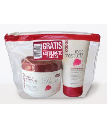 babaria Rosa Mosqueta body cream & facial scrub gift set 550 ml