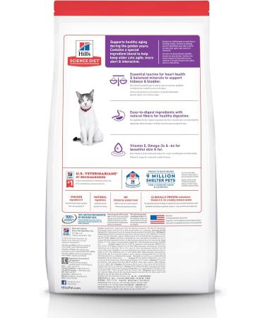 Hill's Science Diet Adult 11+ Chicken Recipe Dry Cat Food 7 lb Bag & Dry Cat Food Adult Urinary & Hairball Control Chicken Recipe 15.5 Lb Bag - Buy Online on GoSupps.com