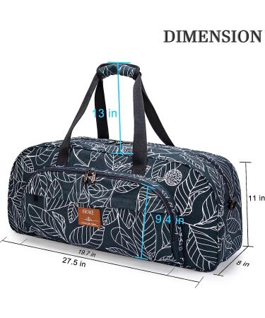 AROME Large Canvas Yoga Mat Bag for 1/4-1/2 Extra Thick Exercise Mat - Blue Leaf - Buy Online on GoSupps.com