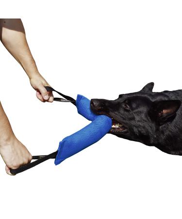 Dingo gear cotton nylon bite sausage for dog training igp ipo obiedence protection dog dog sport 45 x 8 cm 2 handles blue S00067 45 x 8 cm blue