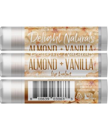 Buy Almond + Vanilla Lip Balm Set of Three - Nourishing & Hydrating | International Shipping - Buy Online on GoSupps.com