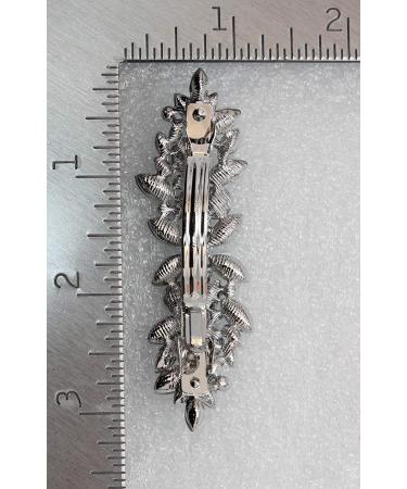 Faship Green Rhinestone Crystal Floral Hair Barrette Clip - Stunning Hair Accessory - Buy Online on GoSupps.com